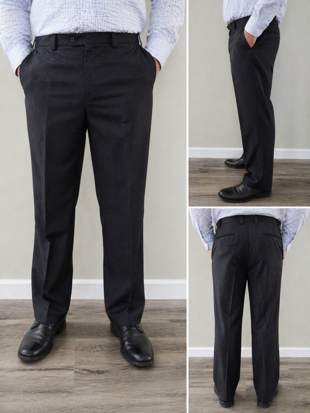 Lauren Ralph Lauren Men’s Dress Pants 38Wx30 Black charcoal Front Classic Fit
